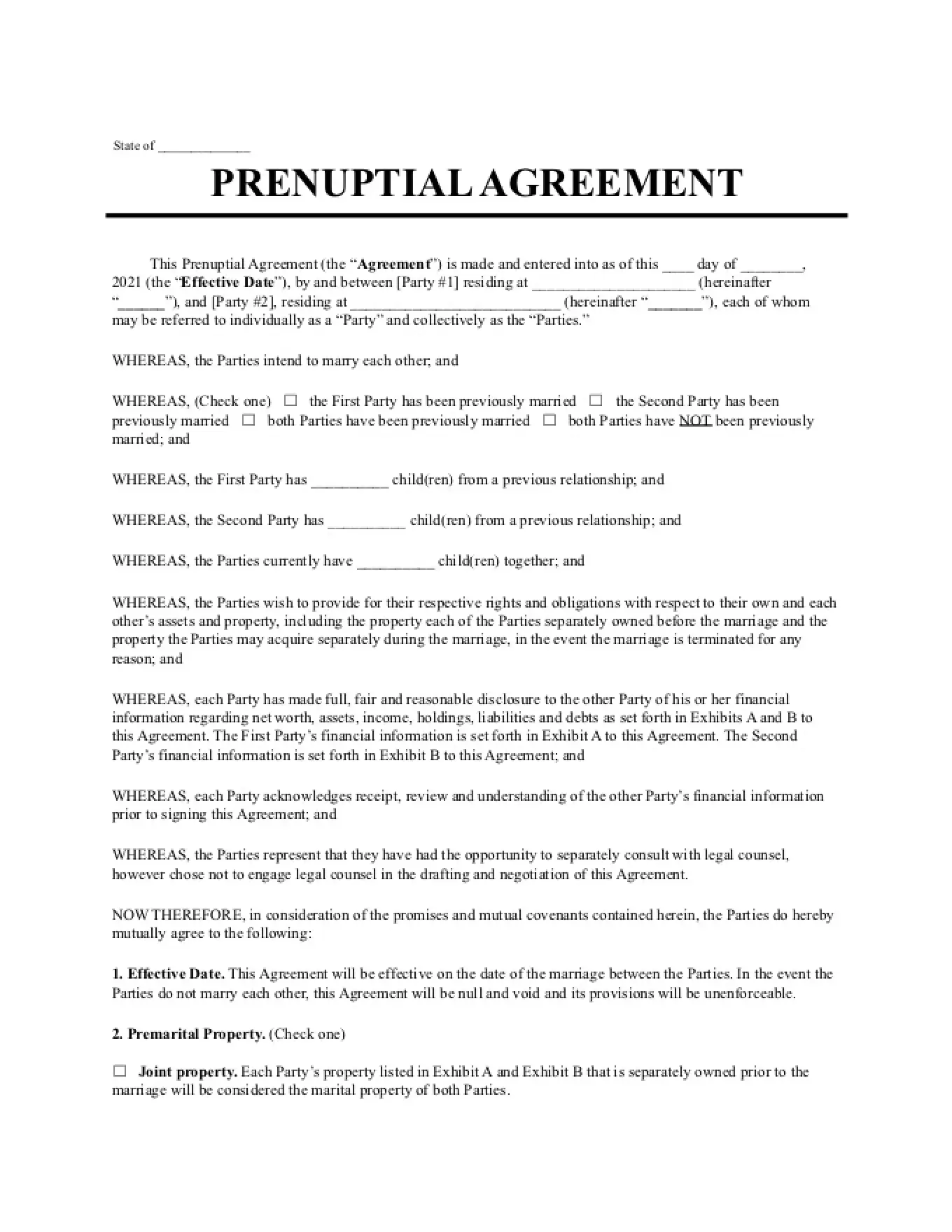 Prenuptial Agreement